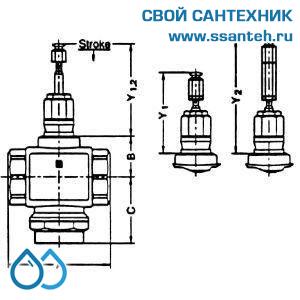 10115 Honeywell, V5011S1062 Клапан двухходовой (проходной) муфтовый, PN16, DN25, Kvs 10,0, 170 °C