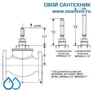 10151 Honeywell, V5016A1150 Клапан двухходовой (проходной) фланцевый, PN16, DN125, Kvs 250,0, 180 °C