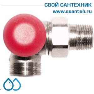 16235 HERZ 1774567 Клапан термостатический радиаторный трехосевой л., 1/2"-"ЕК", Kvs 0-03-1,2 м3/час, PN 10бар, 120°C с плавной преднастройкой