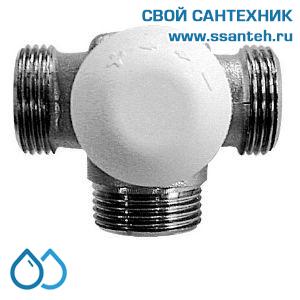 16275 HERZ 1776143 Клапан трехходовой разделительный трехосевой, CALIS TS 3D, DN15, PN10, Kvs 3,5 м3/час, +120°C, слева направо