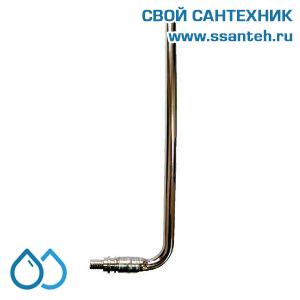 18106 Herz, P541291 Отвод для подключения радиатора под надвижную гильзу с никелированной трубкой, 15-12x2,0, L=300мм