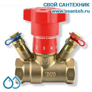 23767 HERZ 1421770 Клапан балансировочный с измерительными клапанами, DN15LF, 1/2", PN25, Kvs 1,04 м3, -20...+130°С,  Штремакс-GN